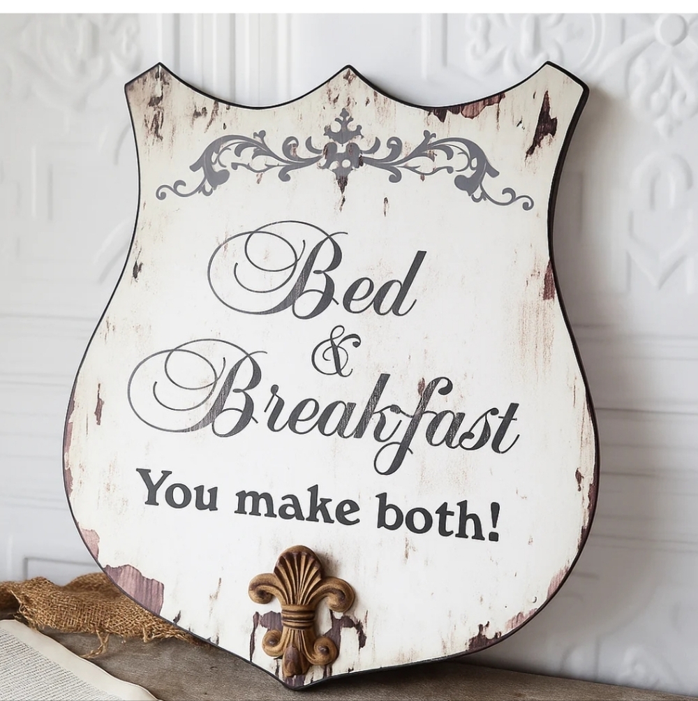 Bed & Breakfast Decorative Wall Plaque. 16x16 Ready to Hang.